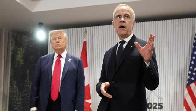 Trump signals trade deal with Carney achievable as two leaders meet at G7